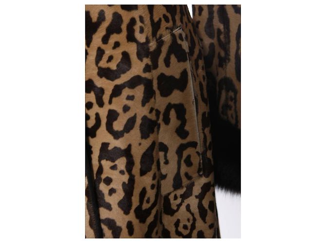 Autre Marque Jitrois, Abrigo de piel de leopardo con piel de pony Multicolor - vista 9