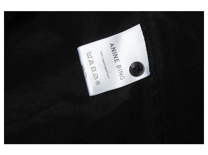 Anine Bing, Camicia nera con tasche Nero - vista 7