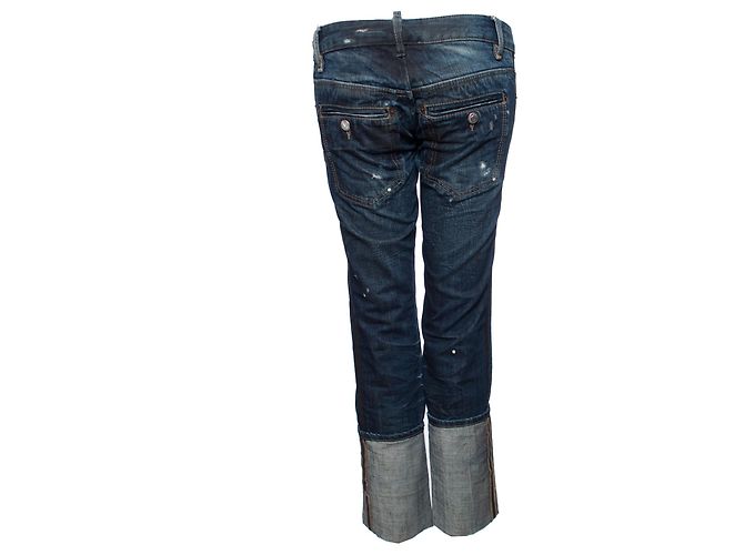 Dsquared2, Jeans blu con risvolti extra alti in taglia IT42/S. - vista 3