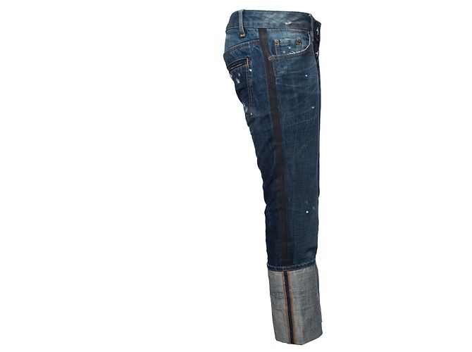 Dsquared2, Jeans blu con risvolti extra alti in taglia IT42/S. - vista 4