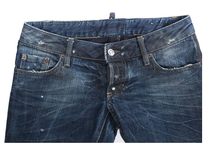 Dsquared2, Jeans blu con risvolti extra alti in taglia IT42/S. - vista 5