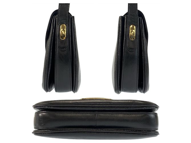Céline Celine Leather Shoulder Bag Black - view 10