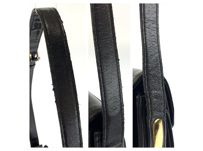 Céline Celine Leather Shoulder Bag Black - view 6