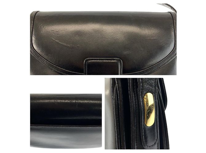 Céline Celine Leather Shoulder Bag Black - view 7