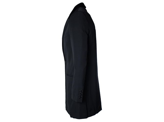 Saint Laurent, langer Blazer mit Samtrevers 2017 Schwarz - Ansicht 2