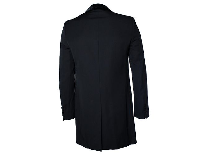 Saint Laurent, langer Blazer mit Samtrevers 2017 Schwarz - Ansicht 3
