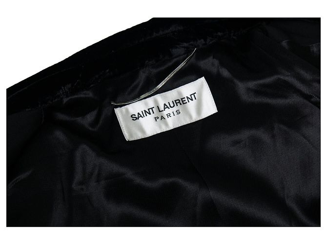 Saint Laurent, langer Blazer mit Samtrevers 2017 Schwarz - Ansicht 5