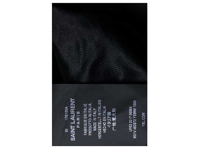 Saint Laurent, langer Blazer mit Samtrevers 2017 Schwarz - Ansicht 7