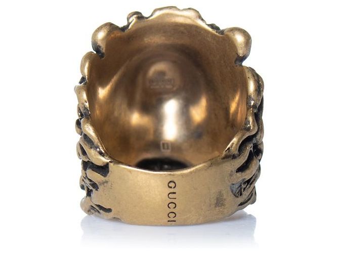 Gucci, Anello unisex testa di leone in oro D'oro Metallico - vista 4