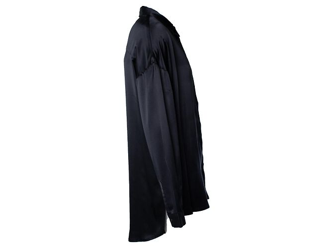 Autre Marque Albus Lumen, camicia in seta nera Nero - vista 3