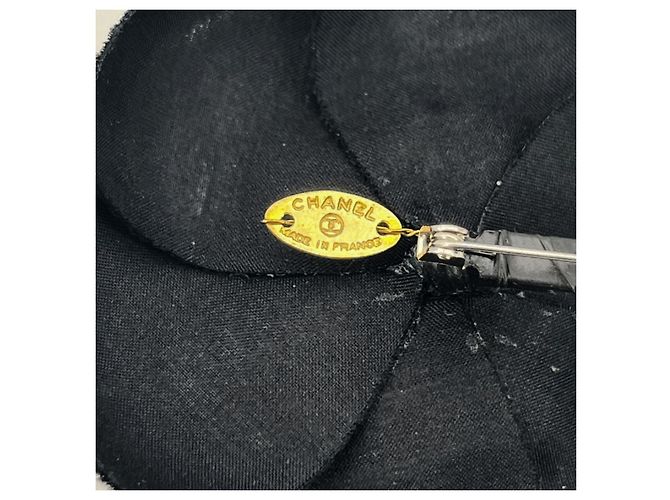Timeless Spilla in tessuto vintage Chanel Camelia Nero - vista 3