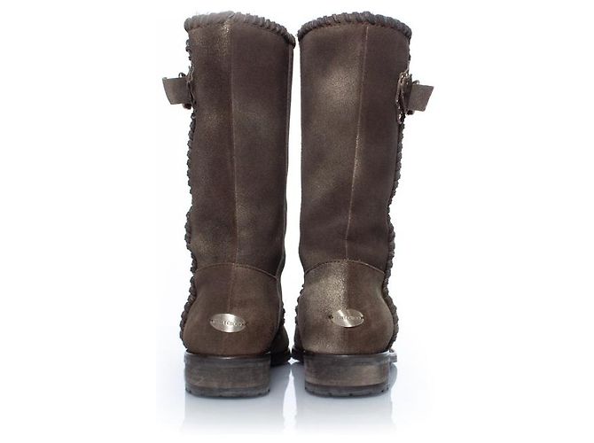 Jimmy Choo, botas biker de ante Verde Caqui - vista 3