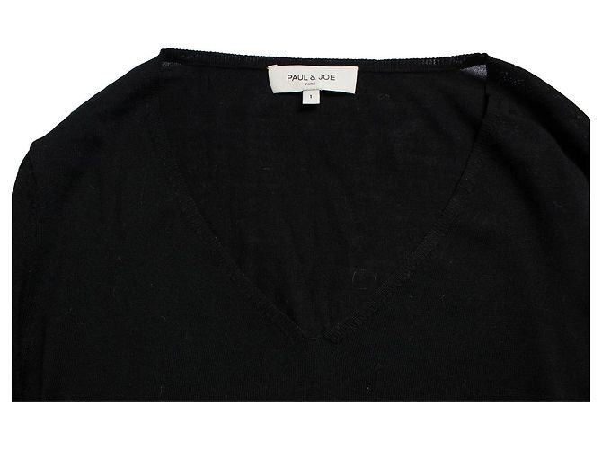 Paul & Joe, top nero con scollo a V - vista 5