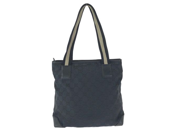 Borsa Tote Gucci GG Canvas e Pelle Nero - vista 2