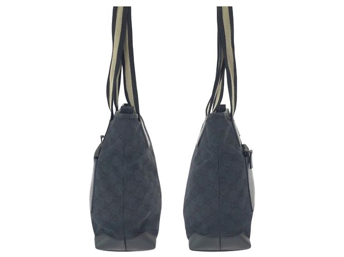 Borsa Tote Gucci GG Canvas e Pelle Nero - vista 8