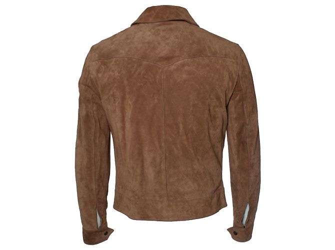 Saint Laurent, Giacca western in scamosciato color cognac - vista 3