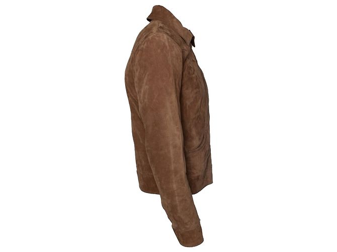 Saint Laurent, Giacca western in scamosciato color cognac - vista 4