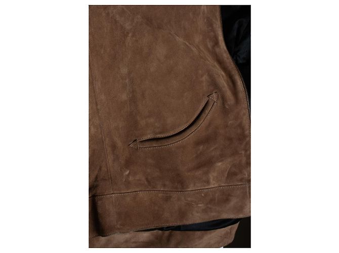 Saint Laurent, Giacca western in scamosciato color cognac - vista 6
