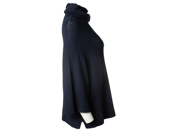 Theory, cuello alto de punto azul - vista 4
