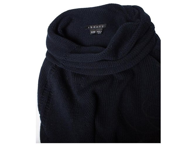 Theory, cuello alto de punto azul - vista 6