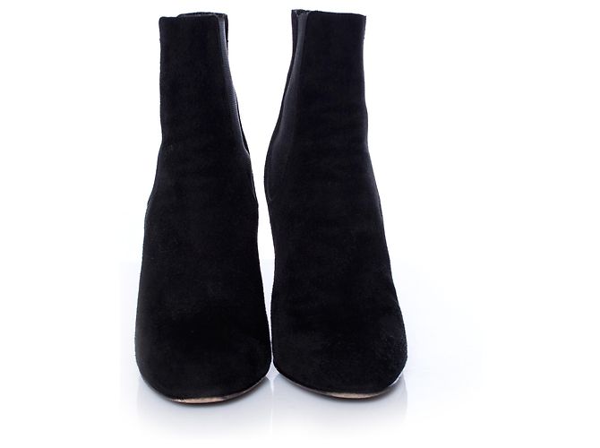 Dolce & Gabbana, Botas chelsea de ante negro con tacón. - vista 4