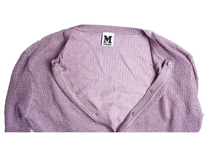 Missoni, lila Strickjacke mit Lurex - Ansicht 6