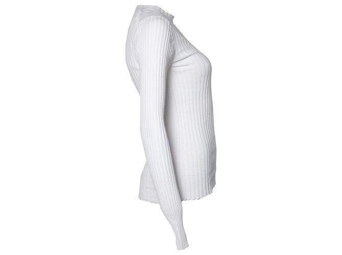 Anine bing, Geripptes Stretch-Top in Weiß - Ansicht 4
