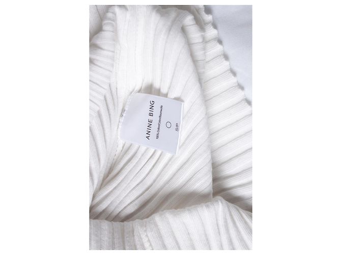 Anine bing, Geripptes Stretch-Top in Weiß - Ansicht 5