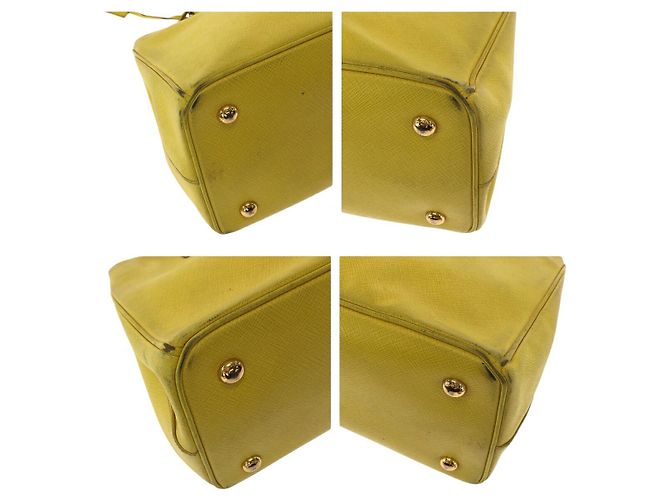 Bolso 2way de piel Saffiano Prada Amarillo - vista 3