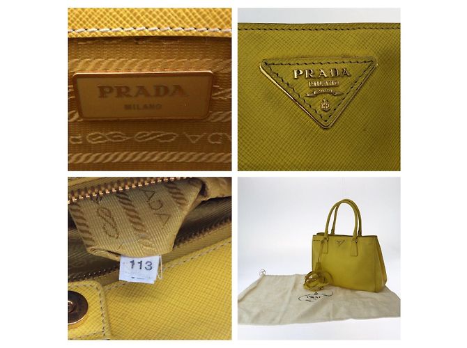 Bolso 2way de piel Saffiano Prada Amarillo - vista 4