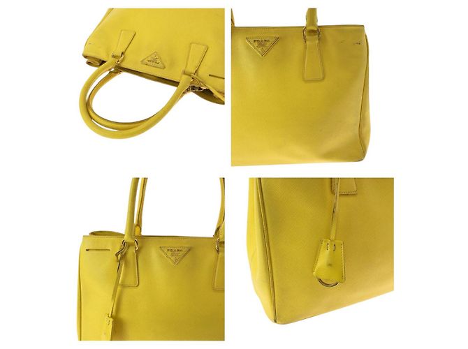 Bolso 2way de piel Saffiano Prada Amarillo - vista 5