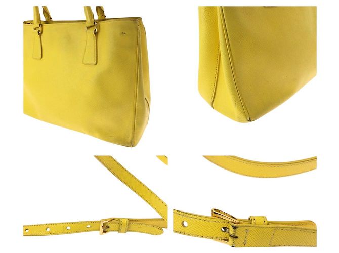 Bolso 2way de piel Saffiano Prada Amarillo - vista 6