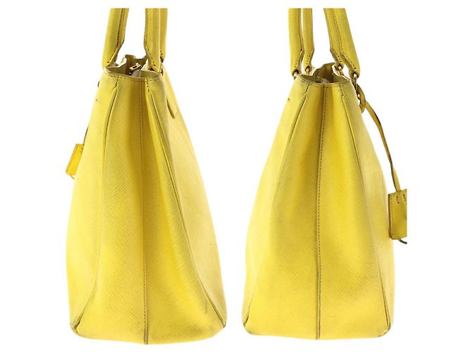Bolso 2way de piel Saffiano Prada Amarillo - vista 8