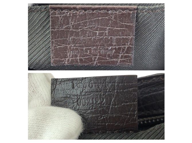 Pochette Accessori in Tela e Pelle Gucci Marrone Beige - vista 4