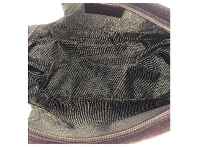 Pochette Accessori in Tela e Pelle Gucci Marrone Beige - vista 7