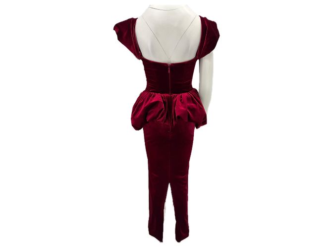 Autre Marque MISS CIRCLE Rotes Samtkleid - Ansicht 2
