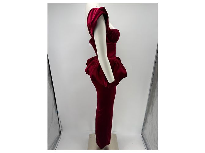 Autre Marque MISS CIRCLE Rotes Samtkleid - Ansicht 3