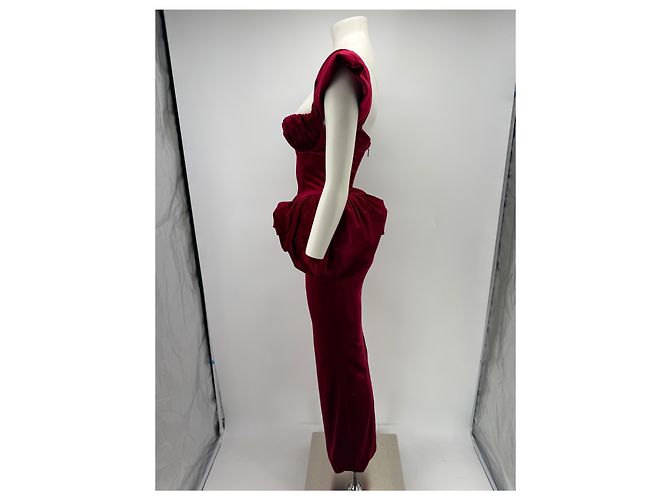 Autre Marque MISS CIRCLE Rotes Samtkleid - Ansicht 4