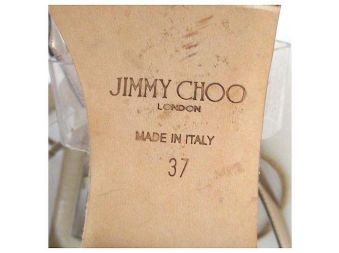 Sandali con lacci in pelle Jimmy Choo Beige D'oro - vista 11