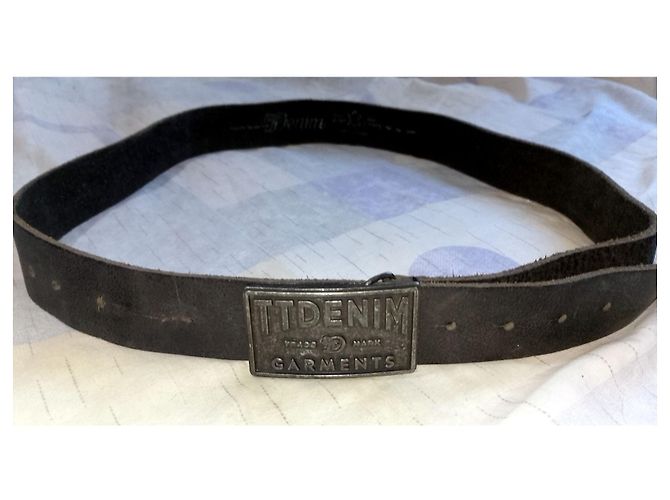 Autre Marque Tom Taylor Denim Ledergürtel Schwarz, 110 cm - Ansicht 2