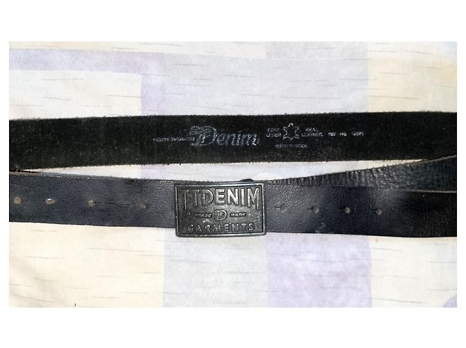 Autre Marque Tom Taylor Denim Ledergürtel Schwarz, 110 cm - Ansicht 3