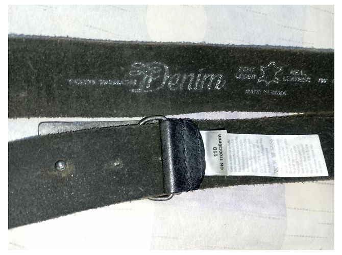 Autre Marque Tom Taylor Denim Ledergürtel Schwarz, 110 cm - Ansicht 4
