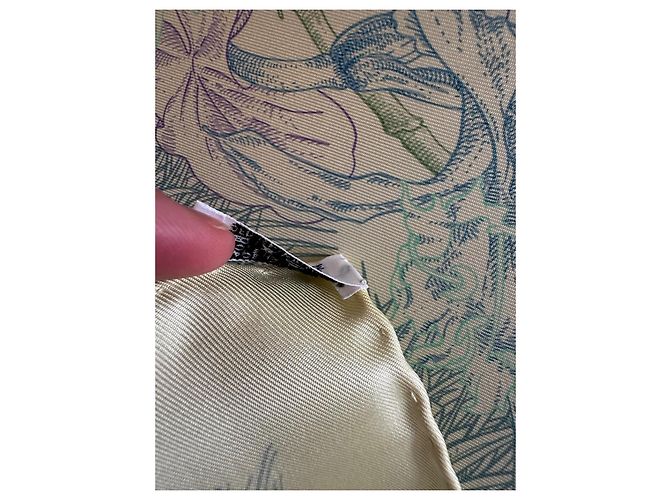 Hermès Le Jardin de Leila Seidentuch 90cm Blau Grün Gelb - Ansicht 12