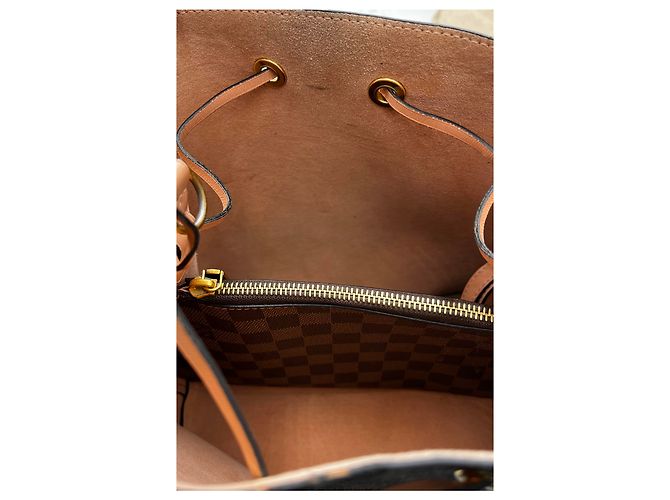 Néonoé Borsa Louis Vuitton NeoNoe Damier con pelle MM Marrone - vista 3