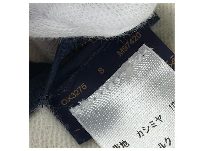 Sciarpa Louis Vuitton in cashmere e pelliccia di visone beige - Ansicht 5