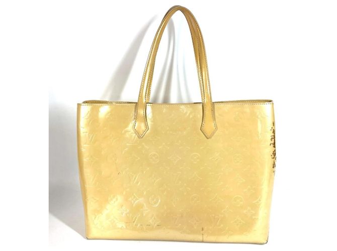 Borsa Louis Vuitton Monogram Vernis Wilshire MM Beige Corallo - vista 2