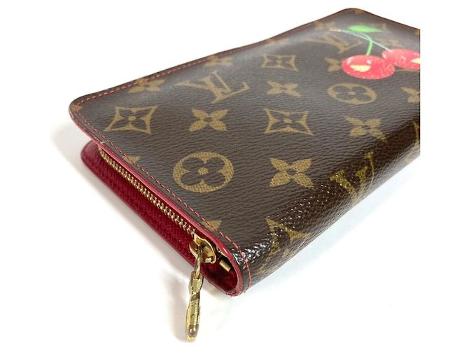 Cartera larga Louis Vuitton Monogram Cherry Blossom Castaño Roja - vista 6