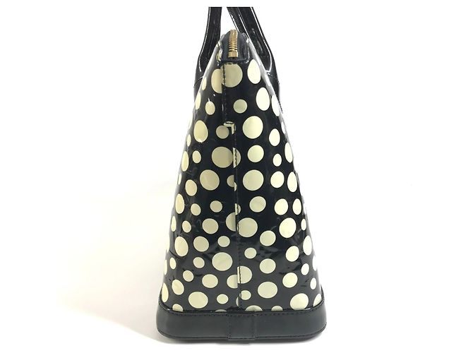 Borsa Louis Vuitton Vernis Dot Infinity Yayoi Kusama Lockit MM Nero Bianco - vista 4