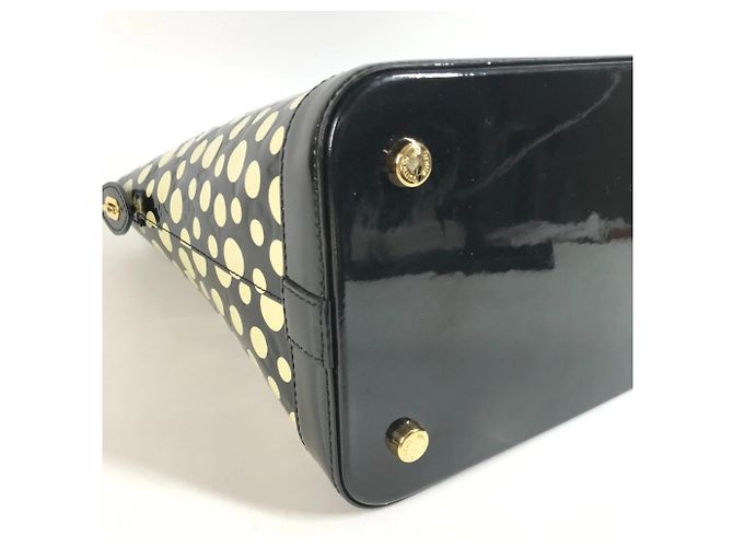 Borsa Louis Vuitton Vernis Dot Infinity Yayoi Kusama Lockit MM Nero Bianco - vista 7