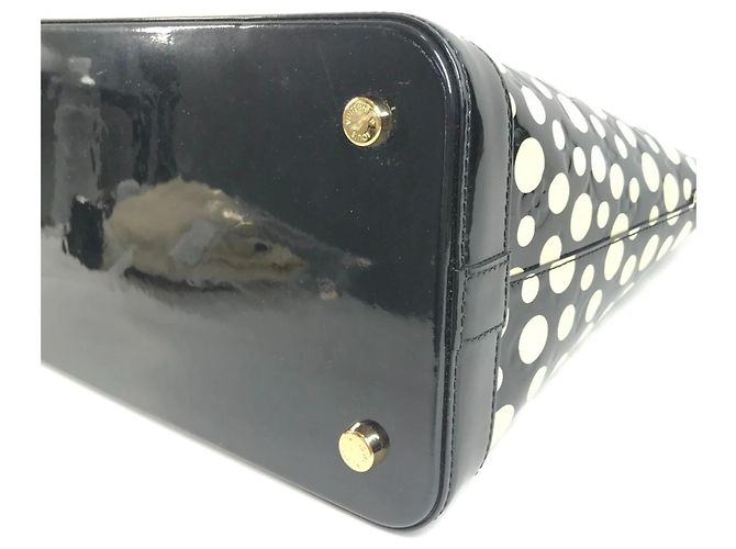 Borsa Louis Vuitton Vernis Dot Infinity Yayoi Kusama Lockit MM Nero Bianco - vista 8